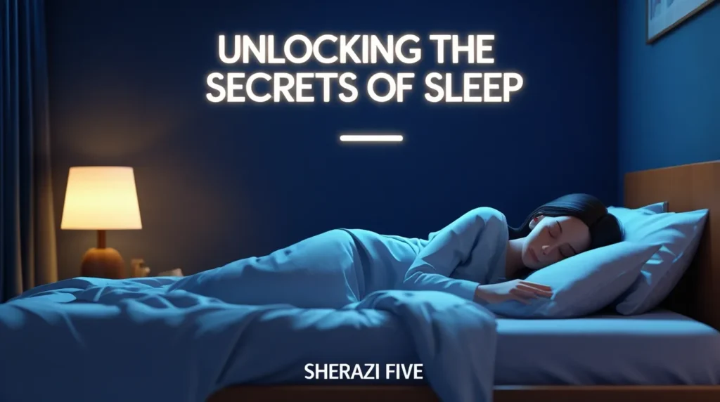 Realistic digital art of deep sleep stages represented in a peaceful bedroom.