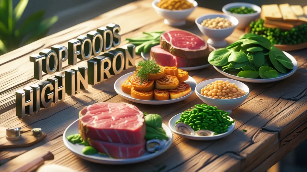Grilled beef steak served with beans and greens