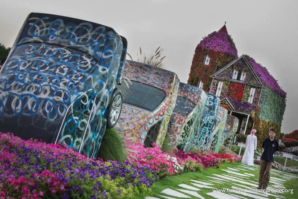 Emirates A380 floral sculpture Miracle Garden Dubai