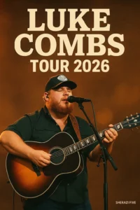 Luke Combs holding guitar during USA 2026 stadium concert